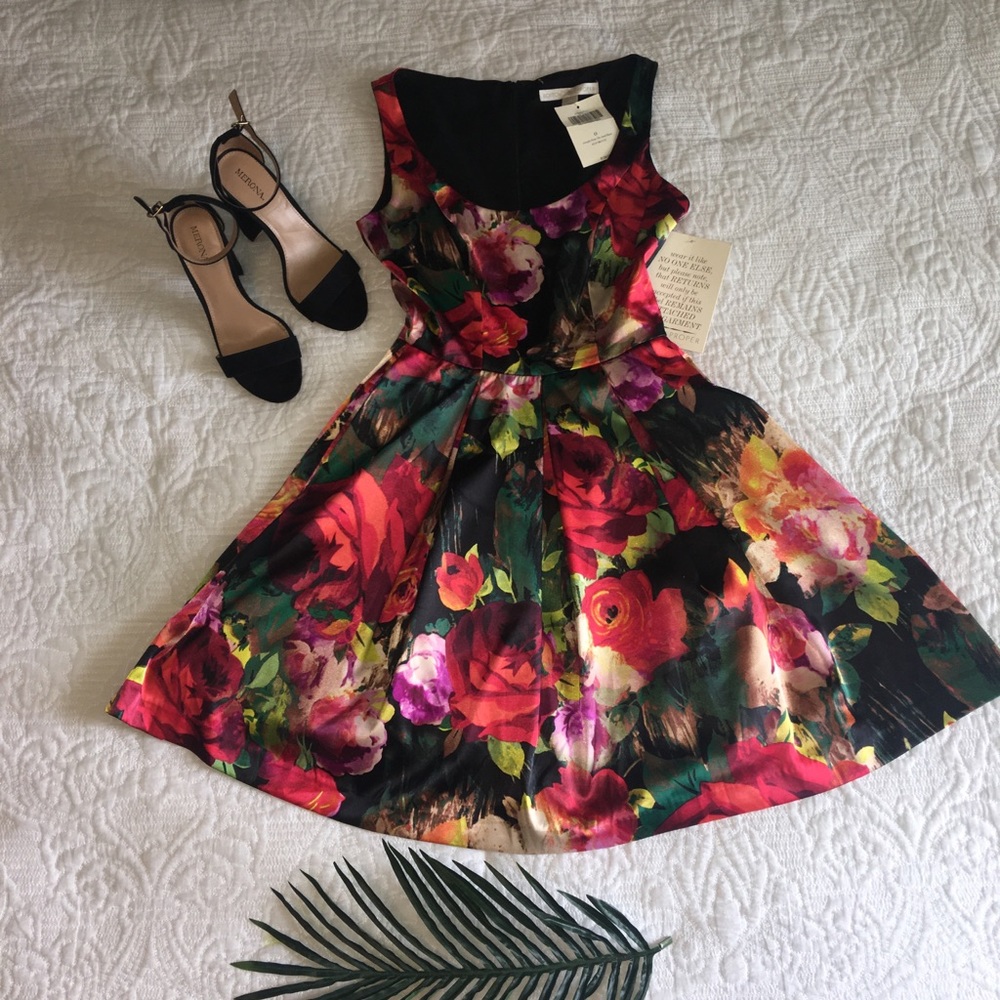 Boston Proper Red floral full dress